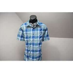 Eddie Bauer Travex Button Up Shirt Breathable Plaid Short Sleeve Mens Sz XL
